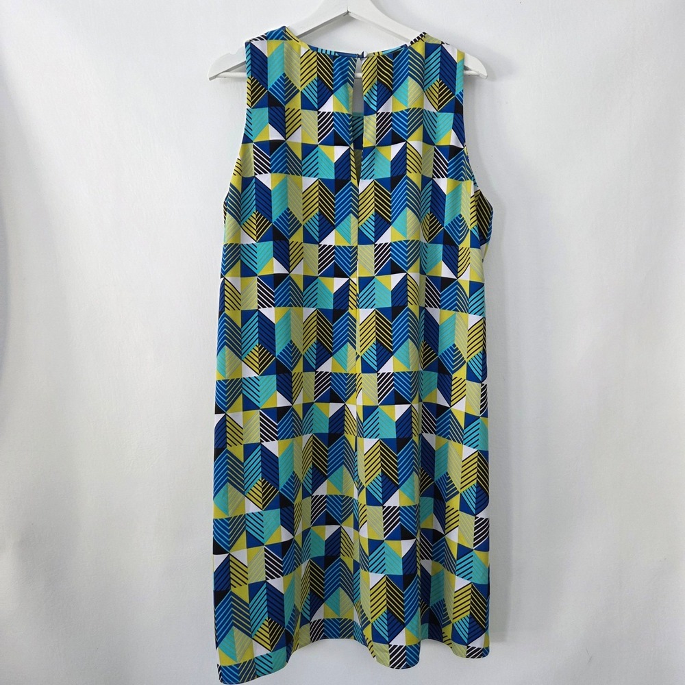 Calvin Klein Women's Sleeveless Geometric Print Knee Length Dress Size 16 - Picture 5 of 7